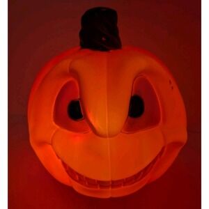 Vtg Empire Two Faced Double Sided Light Up 13" Blow Mold Jack O‎ Lantern Pumpkin